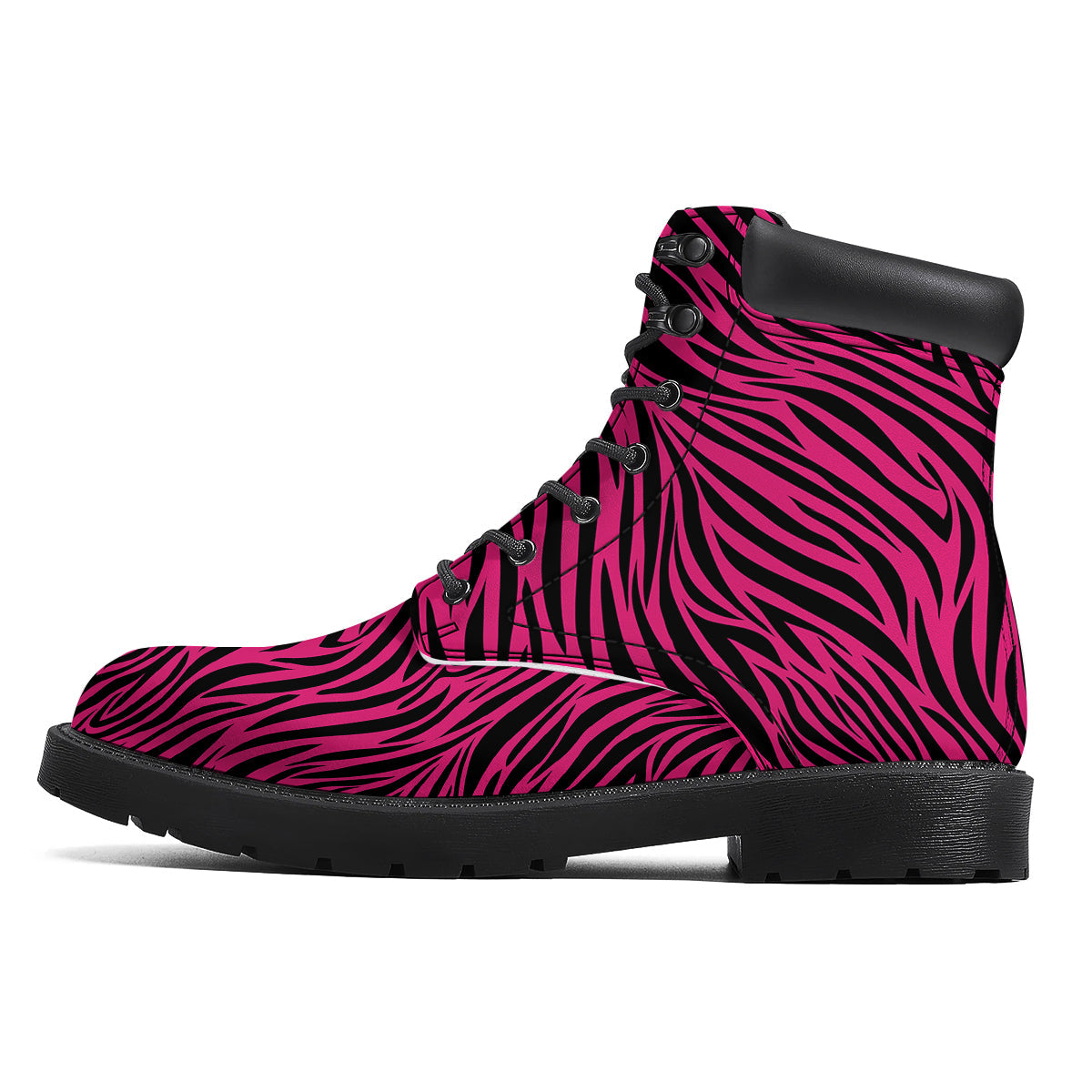 Zebra Hot Pink Print Pattern Boots-grizzshop