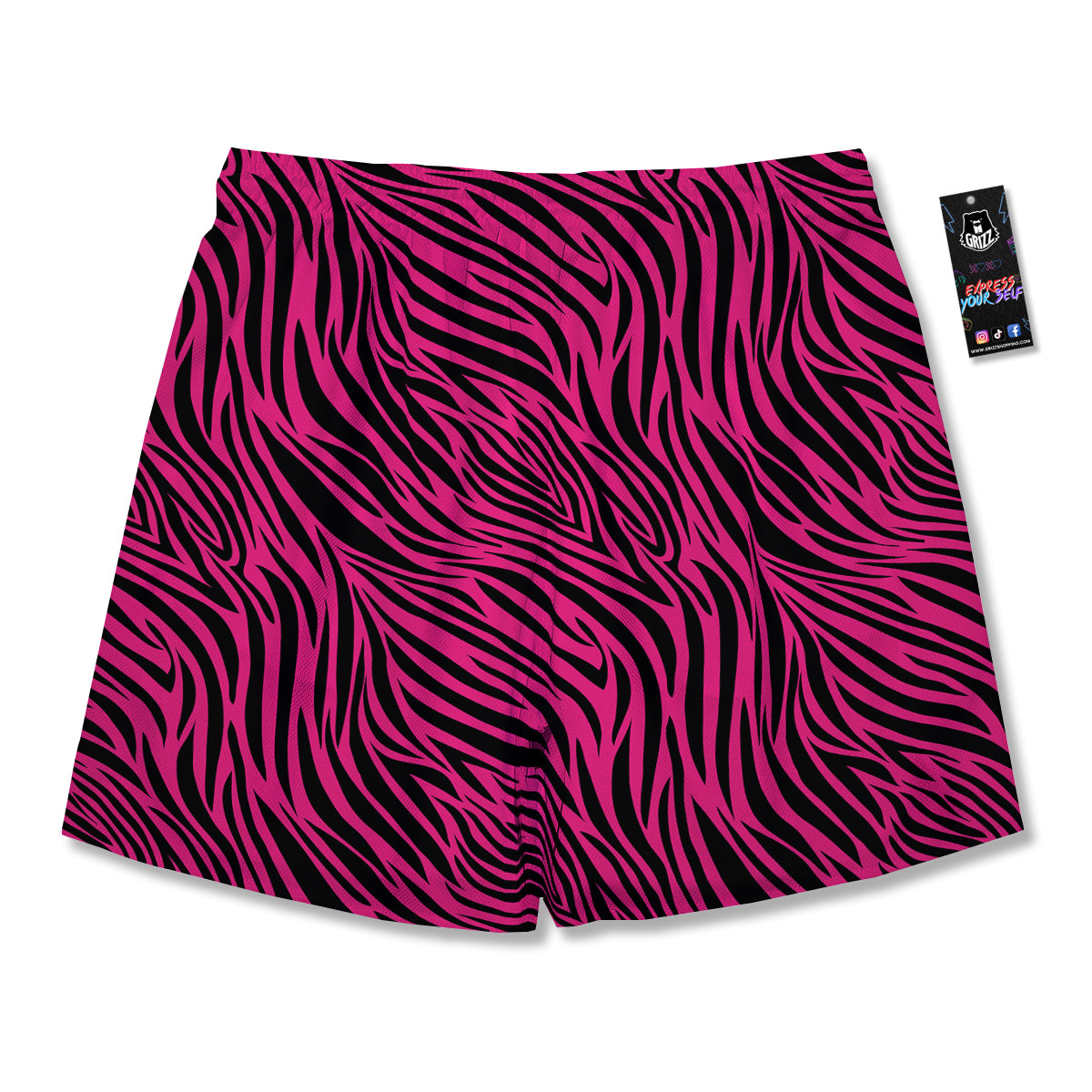 Zebra Hot Pink Print Pattern Men's Running Shorts-grizzshop