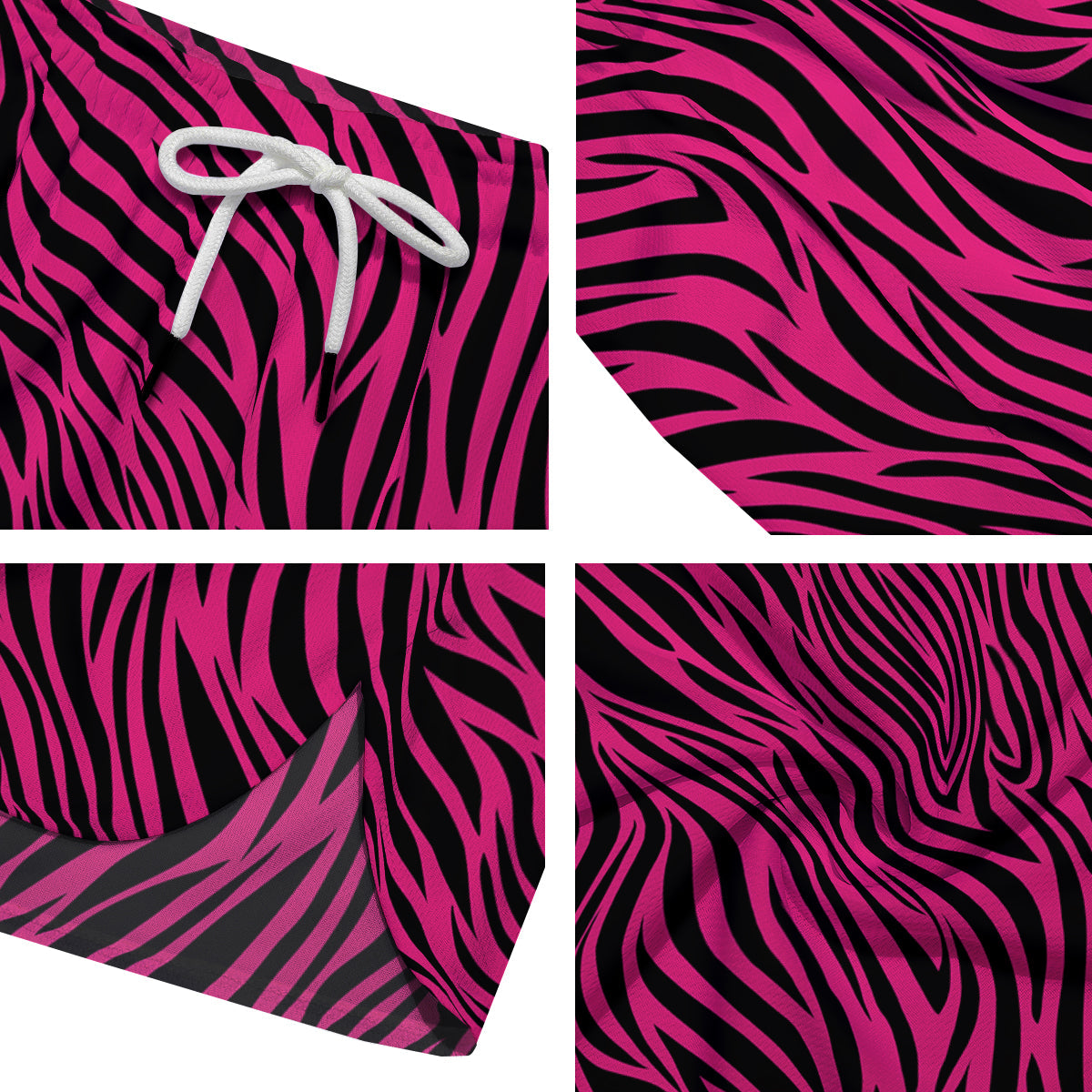 Zebra Hot Pink Print Pattern Men's Running Shorts-grizzshop