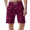 Zebra Hot Pink Print Pattern Men's Shorts-grizzshop