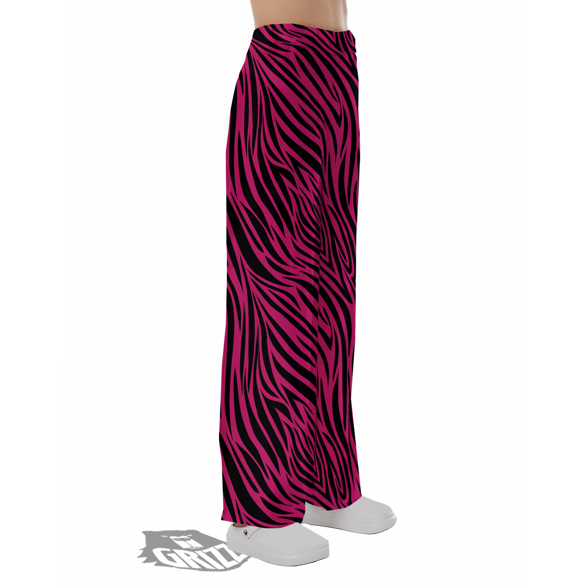 Zebra Hot Pink Print Pattern Pajama Pants-grizzshop