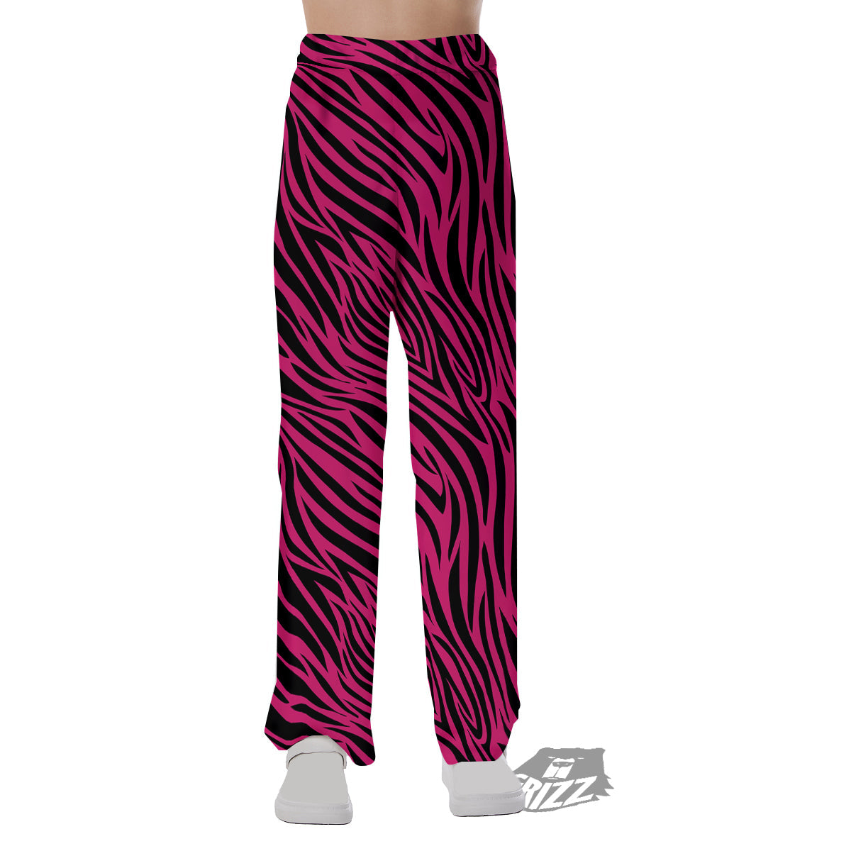 Zebra Hot Pink Print Pattern Pajama Pants-grizzshop
