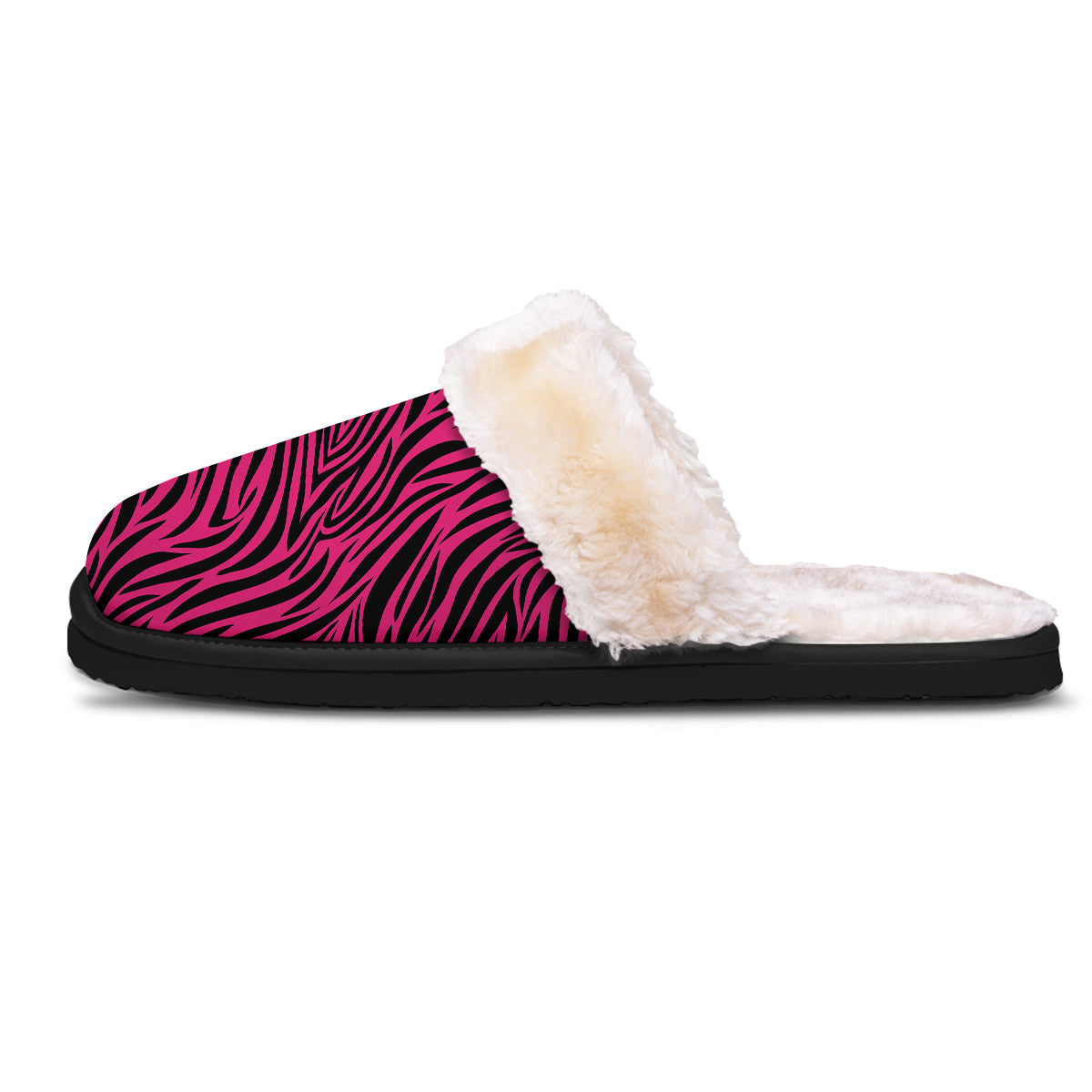 Zebra Hot Pink Print Pattern Slippers-grizzshop