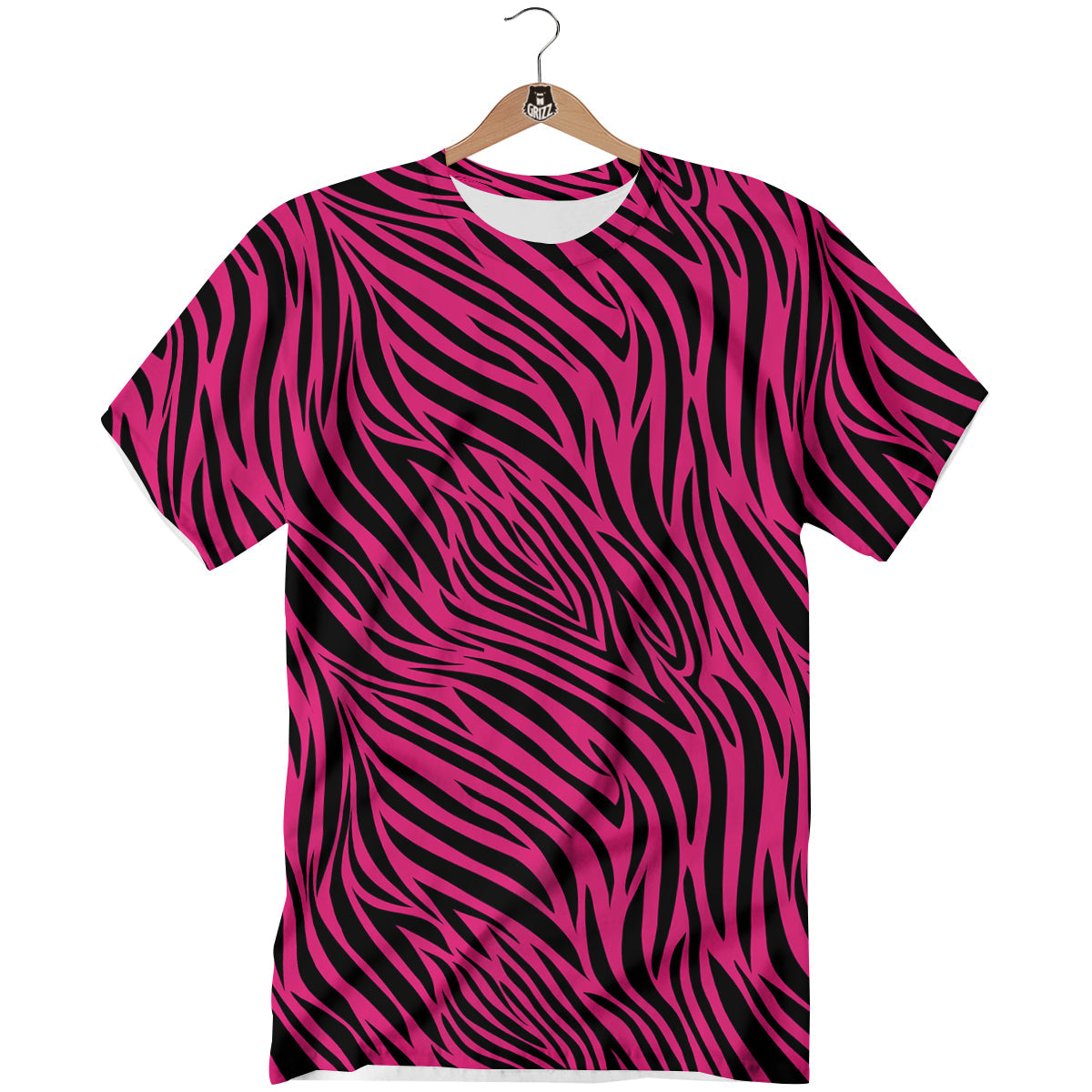 Zebra Hot Pink Print Pattern T-Shirt-grizzshop