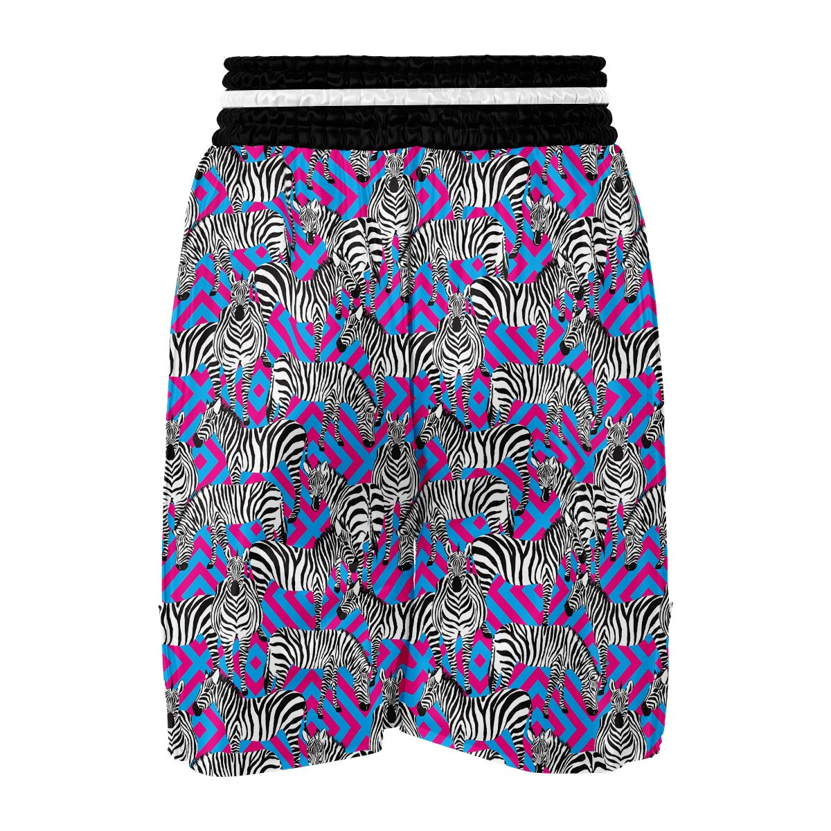 Zebra Neon Pattern Print Boxing Shorts-grizzshop