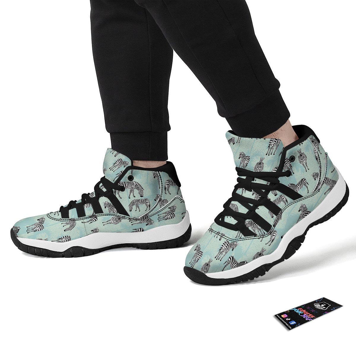 Zebra Pastel Black Bball Shoes-grizzshop