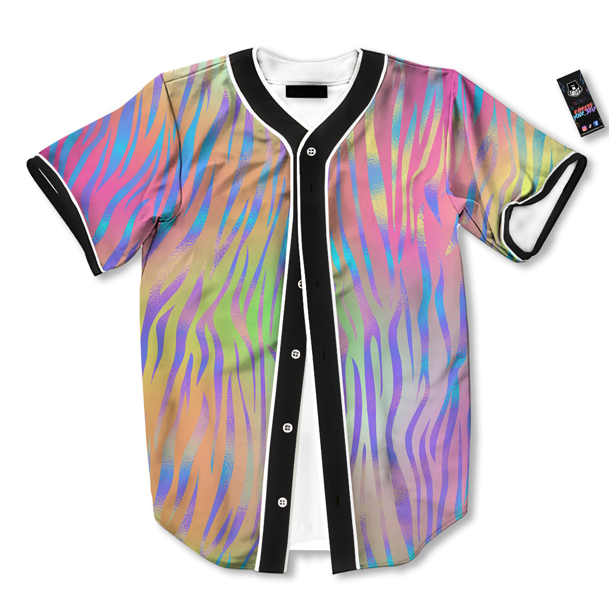 Zebra Pastel Print Pattern Baseball Jersey-grizzshop