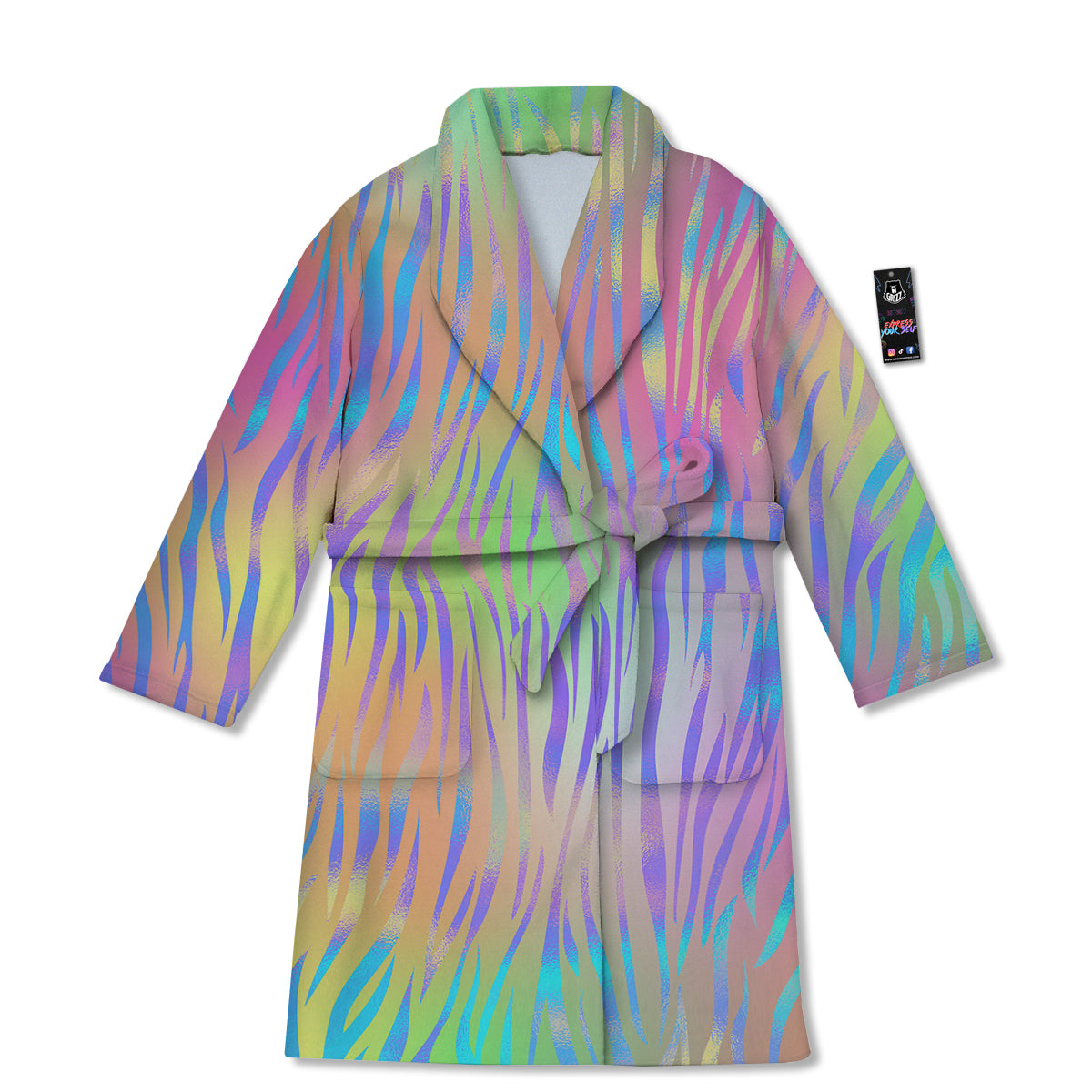 Zebra Pastel Print Pattern Bathrobe-grizzshop