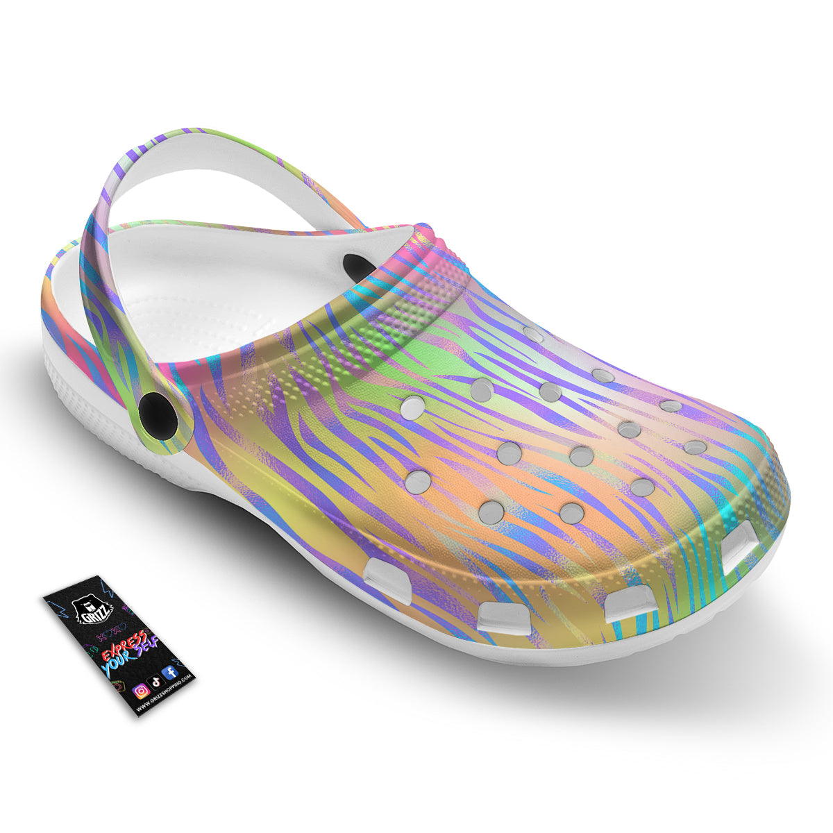 Zebra Pastel Print Pattern Clog-grizzshop