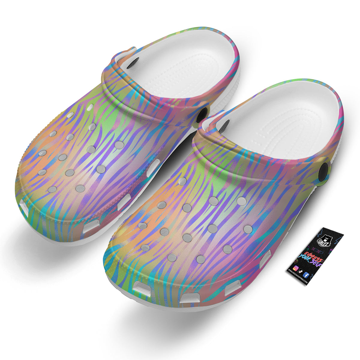 Zebra Pastel Print Pattern Clog-grizzshop