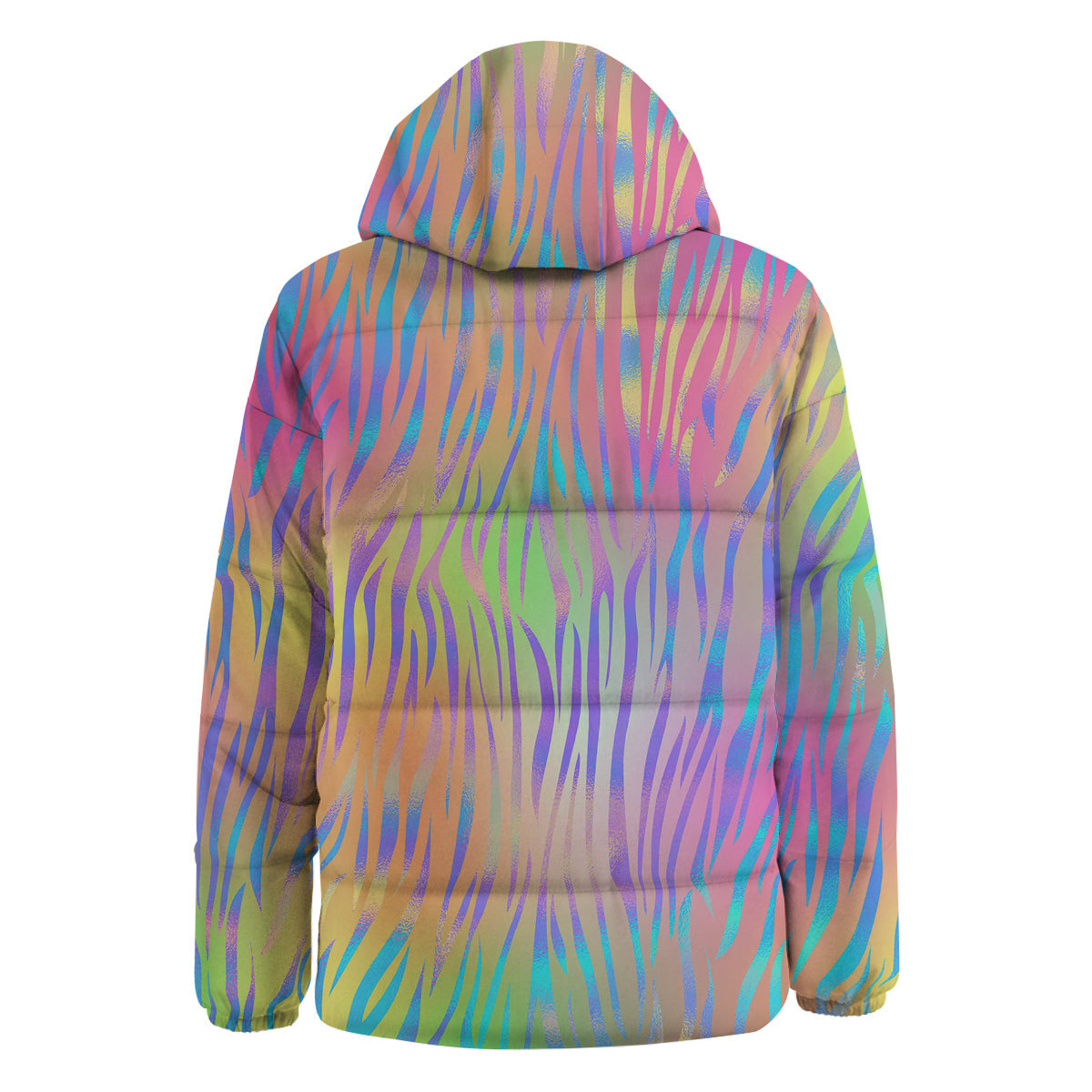 Zebra Pastel Print Pattern Down Jacket-grizzshop