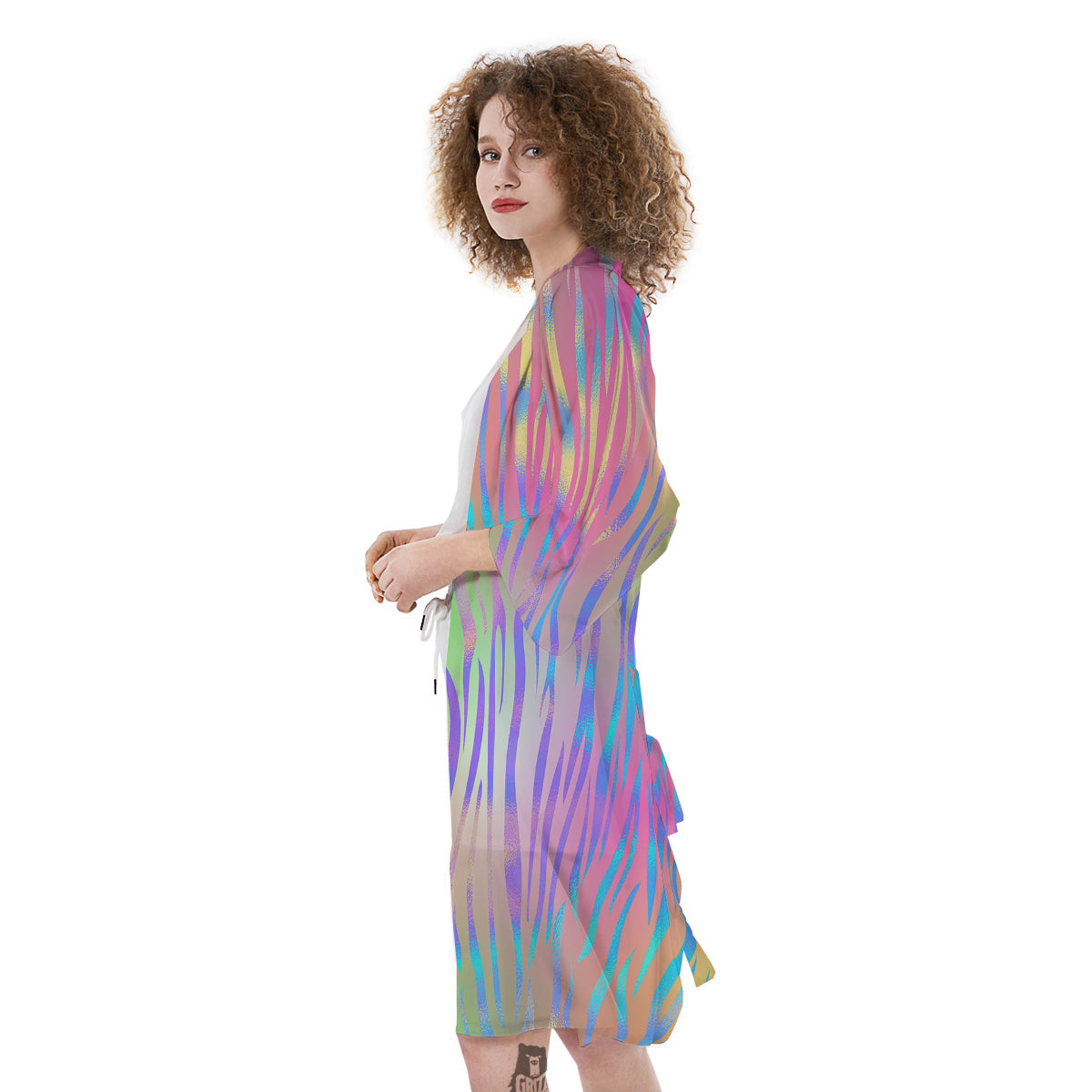 Zebra Pastel Print Pattern Kimono-grizzshop