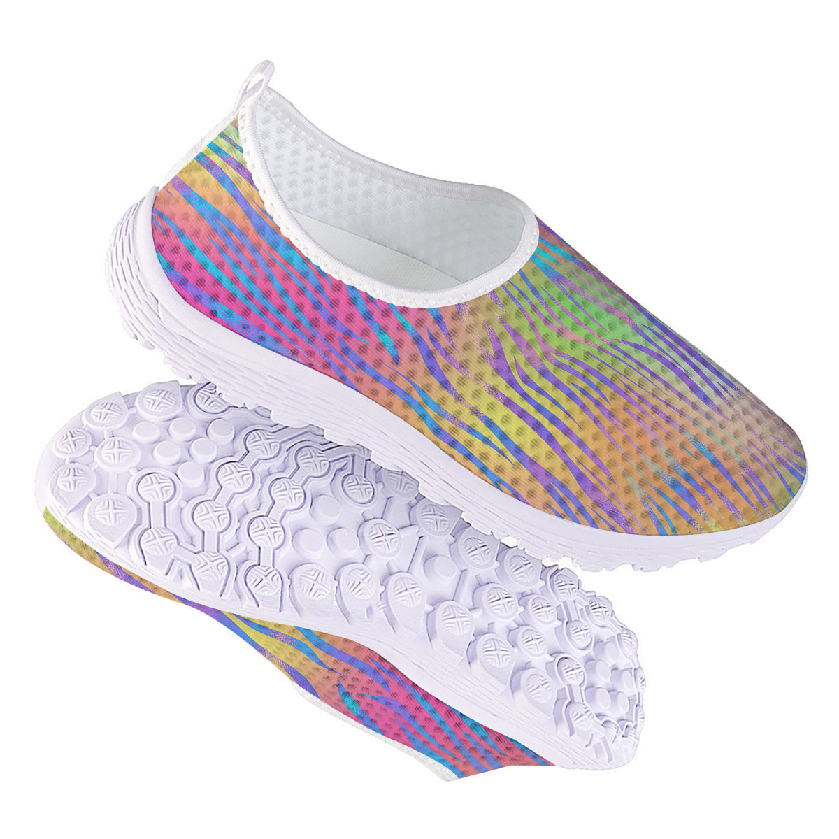 Zebra Pastel Print Pattern Nurse Shoes-grizzshop