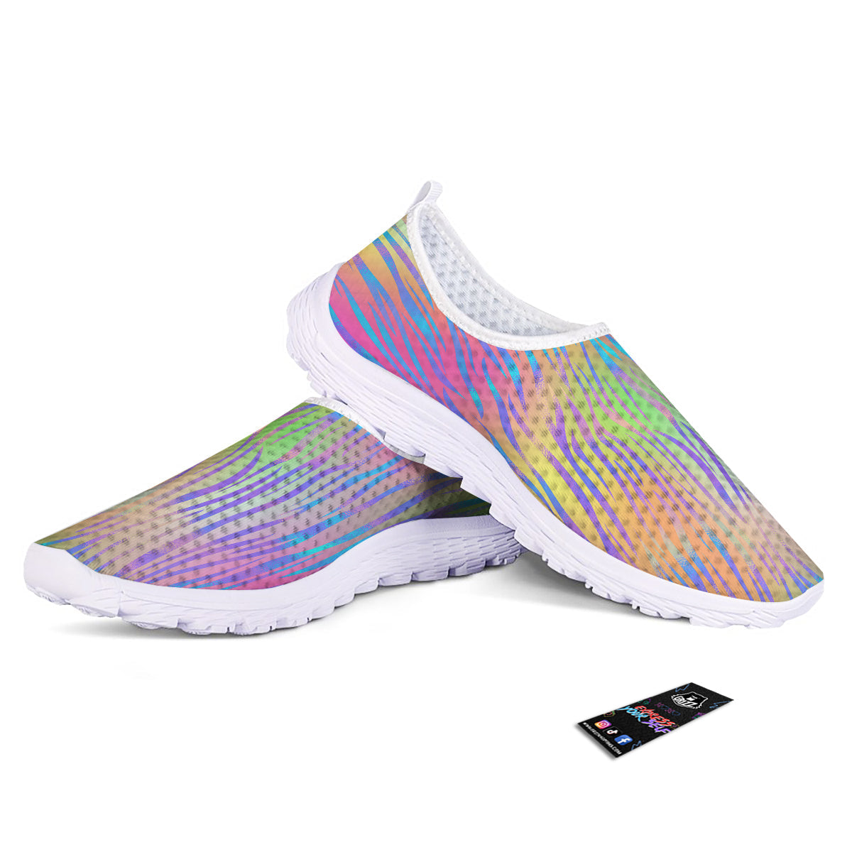 Zebra Pastel Print Pattern Nurse Shoes-grizzshop