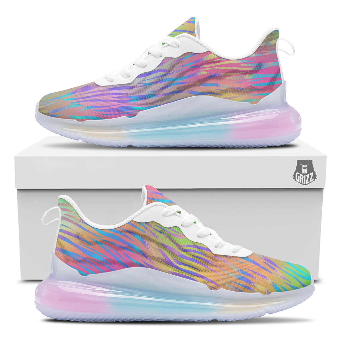 Zebra Pastel Print Pattern Running Sneakers-grizzshop