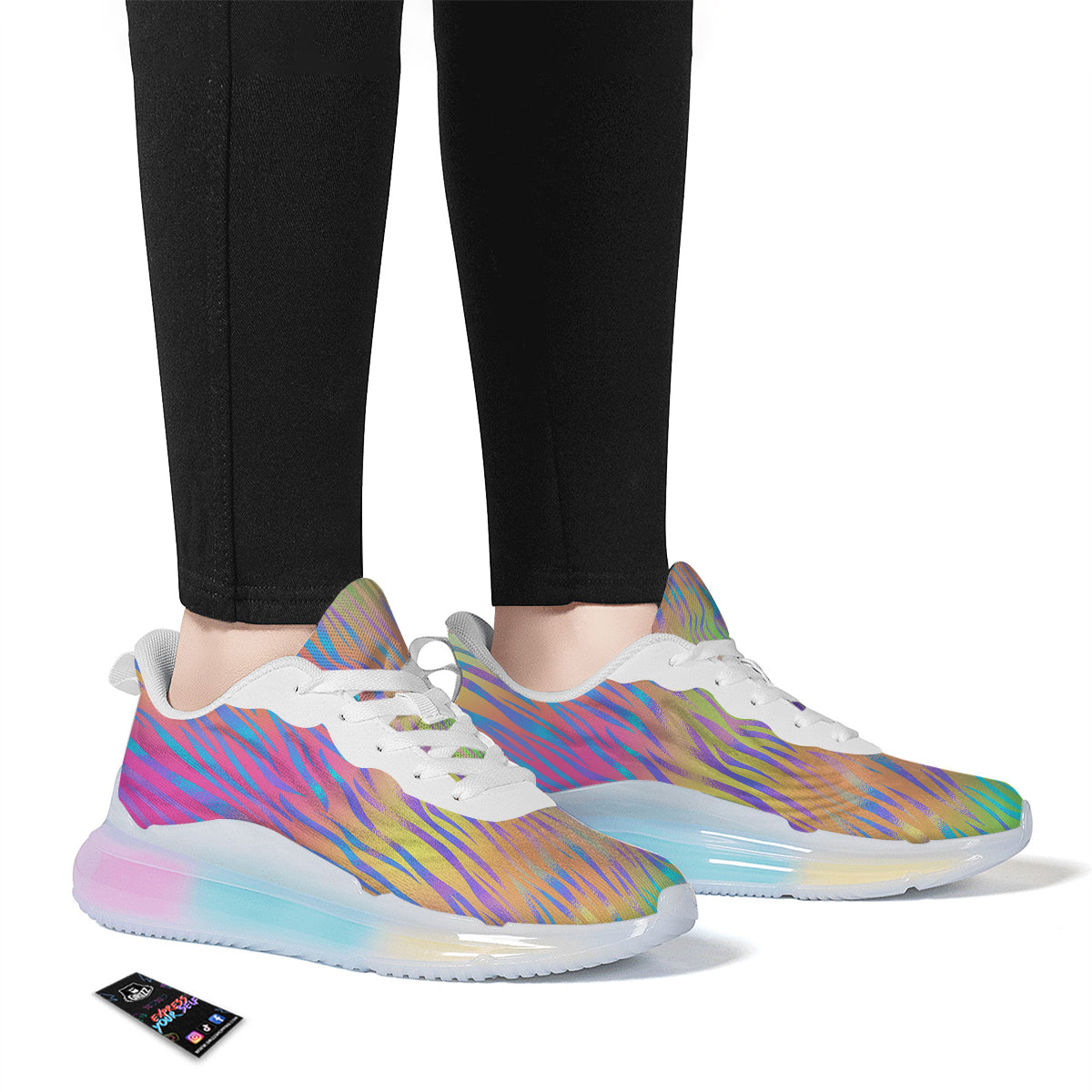 Zebra Pastel Print Pattern Running Sneakers-grizzshop