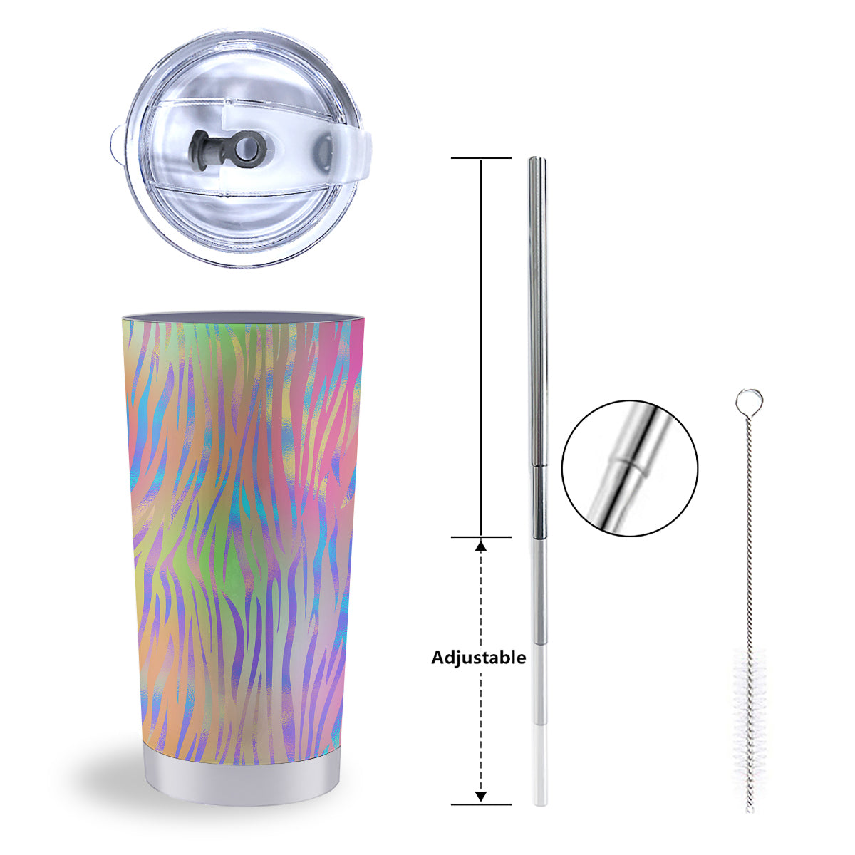 Zebra Pastel Print Pattern Tumbler-grizzshop
