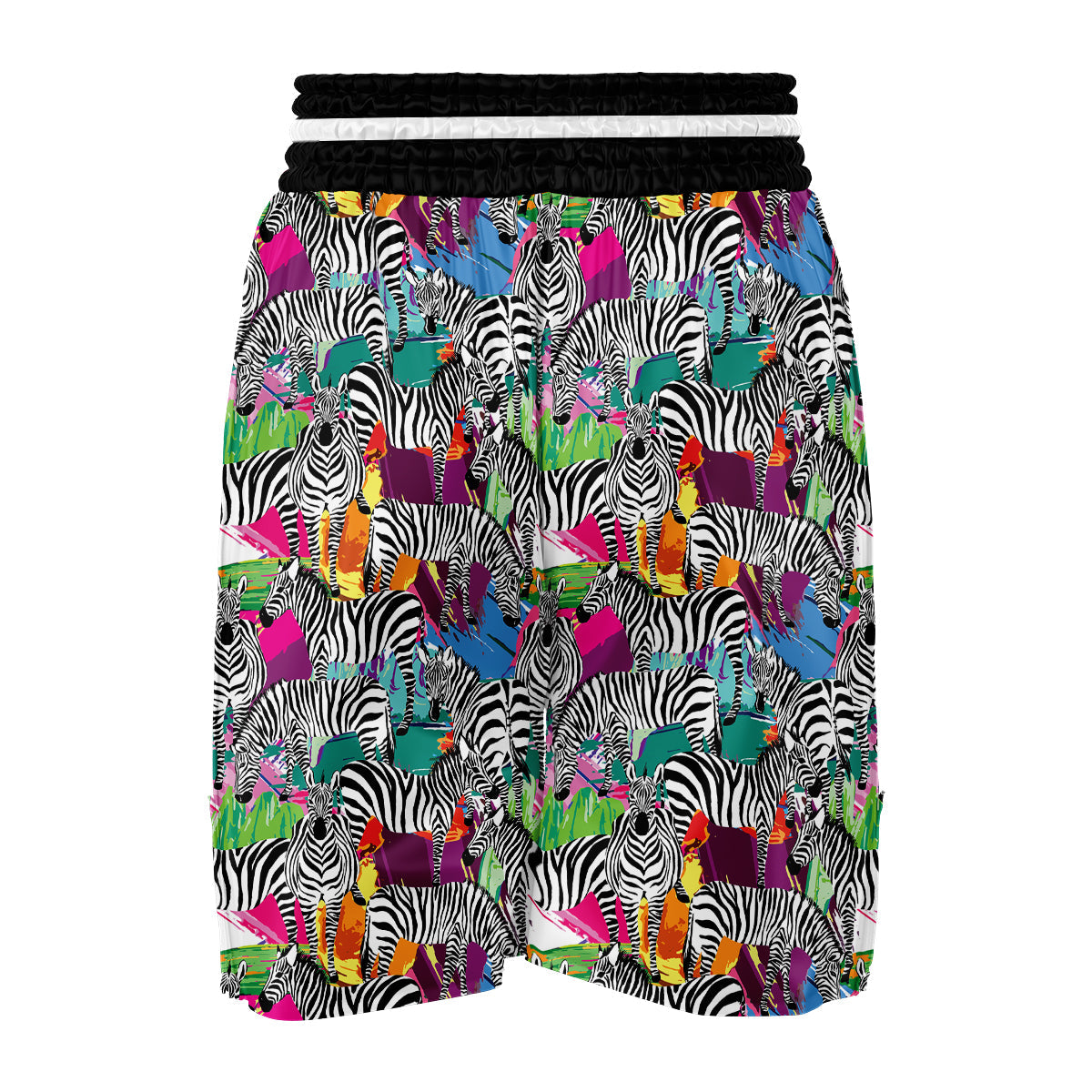 Zebra Pattern Print Boxing Shorts-grizzshop