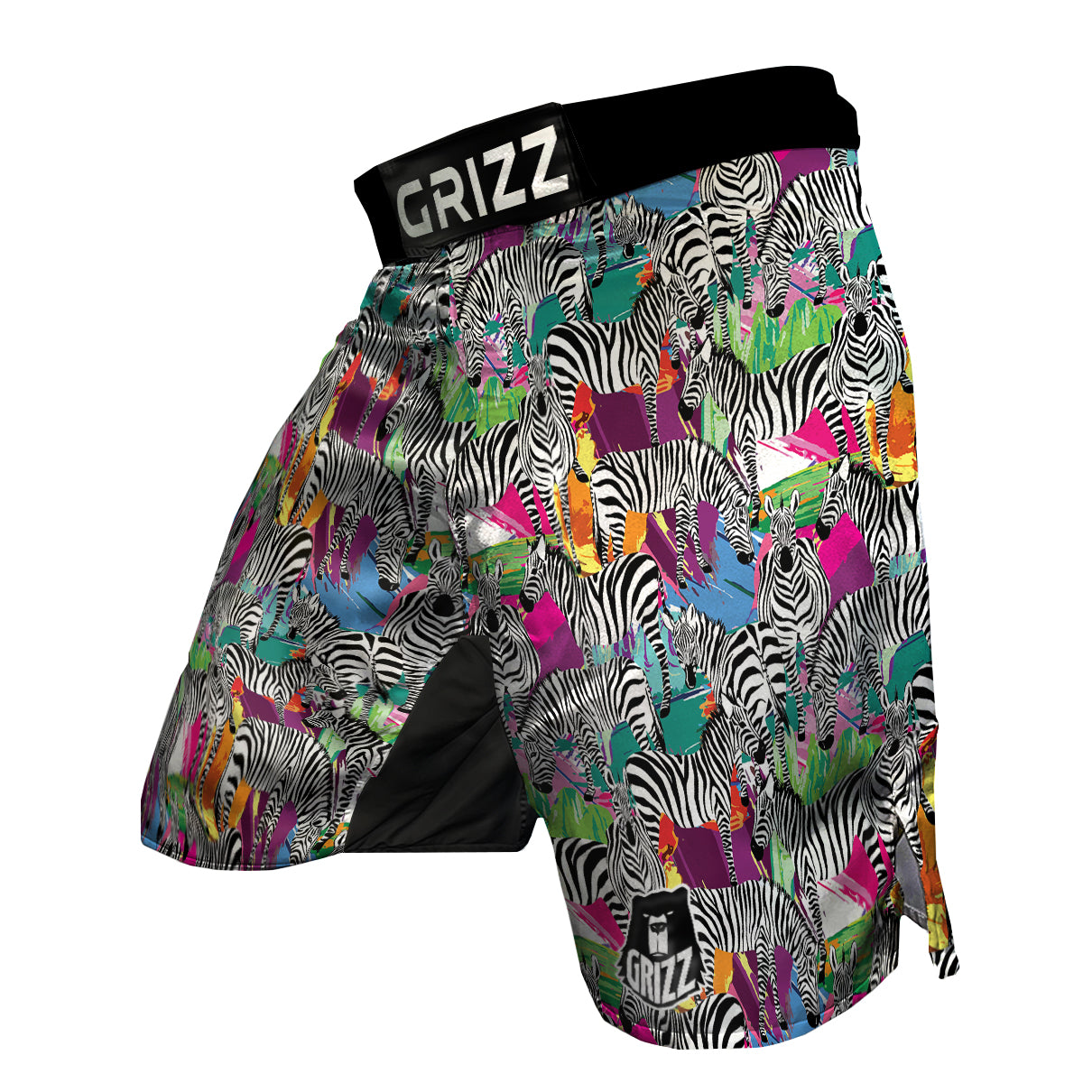 Zebra Pattern Print MMA Shorts-grizzshop