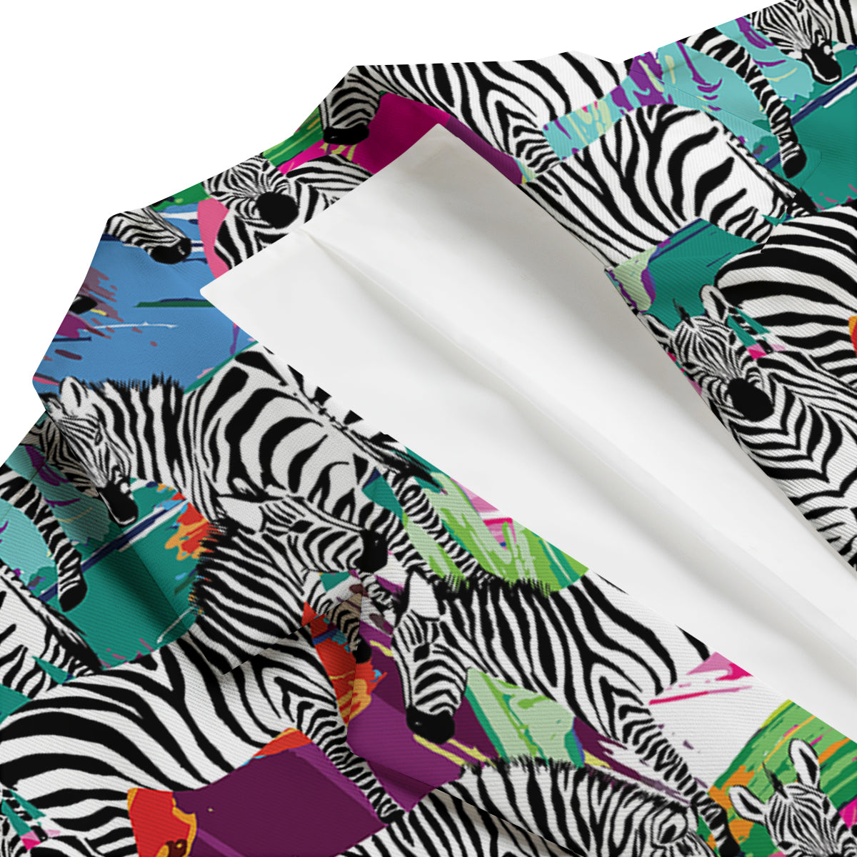 Zebra Pattern Print Men's Blazer-grizzshop