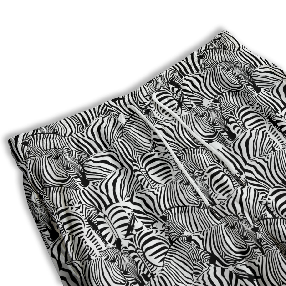 Zebra Striped Black And White Print Pattern Men's Athletic Shorts