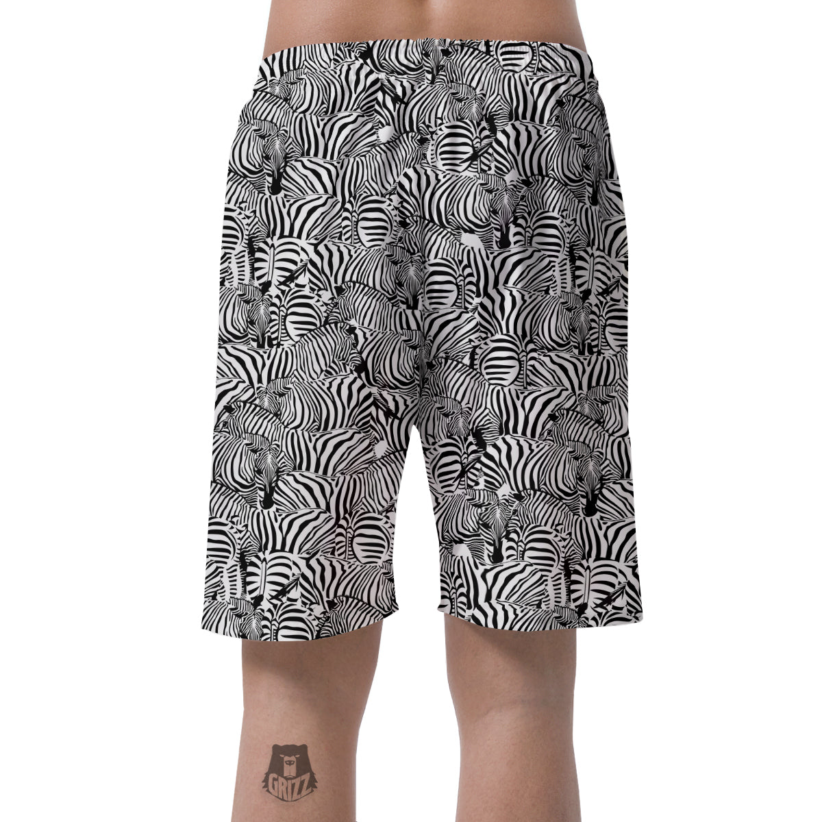 Zebra Striped Black And White Print Pattern Men's Shorts-grizzshop