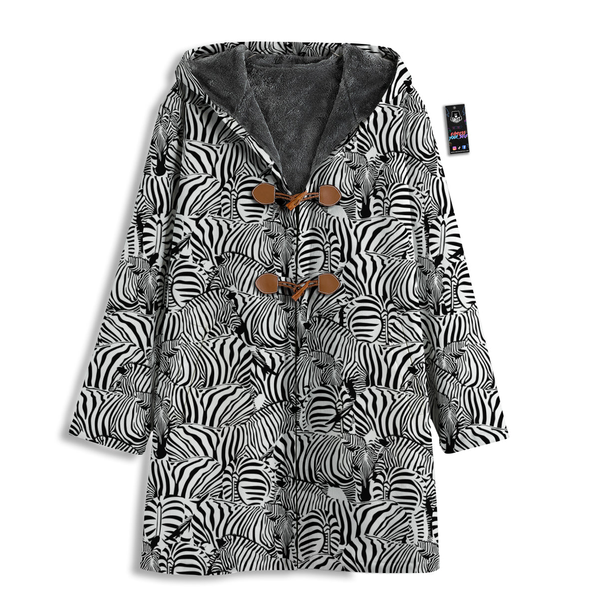 Zebra Striped Black And White Print Pattern Men's Windbreaker Jacket-grizzshop