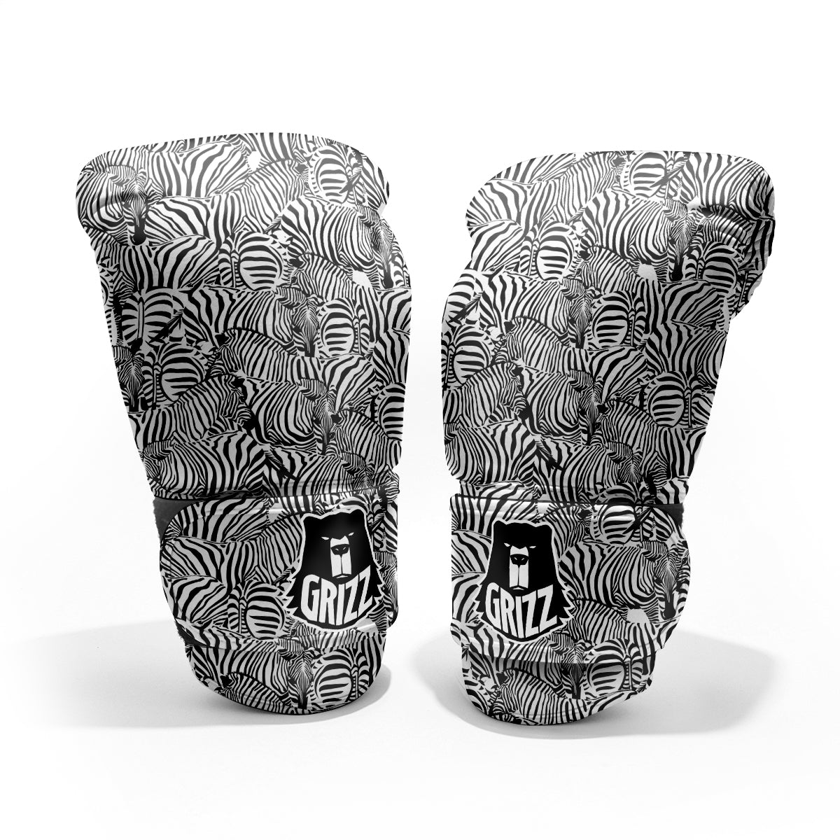 Zebra Striped Black And White Print Pattern Pro Boxing Glove