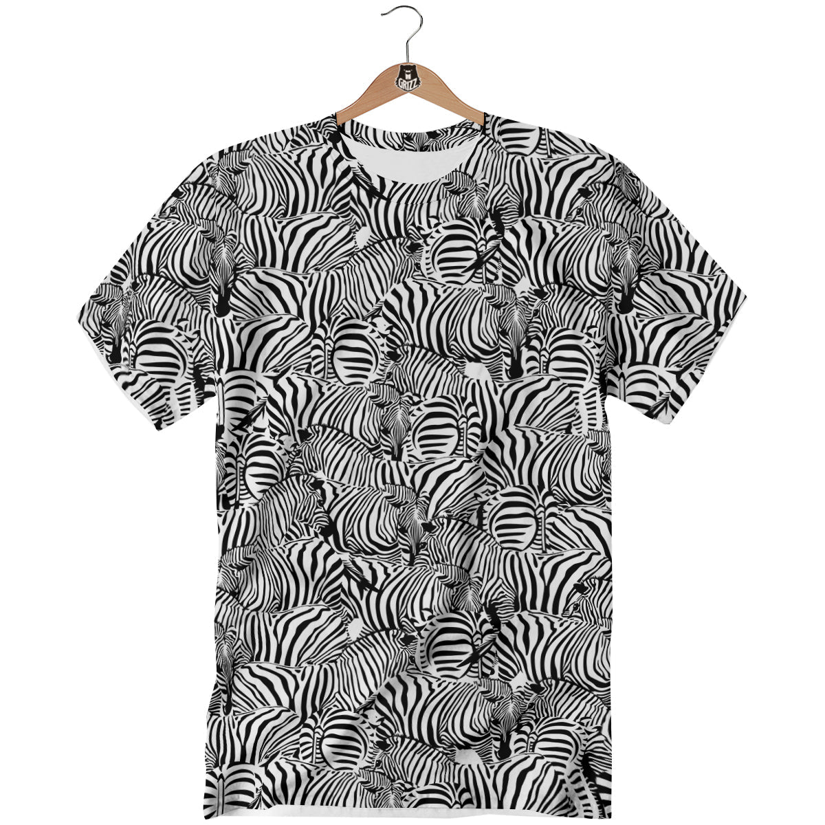 Zebra Striped Black And White Print Pattern T-Shirt-grizzshop