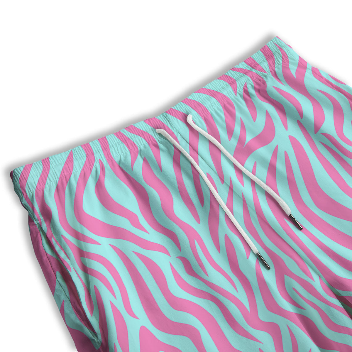 Zebra Stripes Blue And Pink Print Men's Athletic Shorts