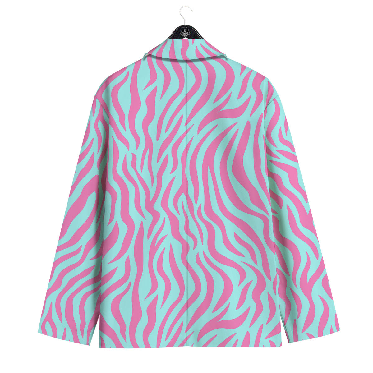 Zebra Stripes Blue And Pink Print Men's Sport Coat-grizzshop