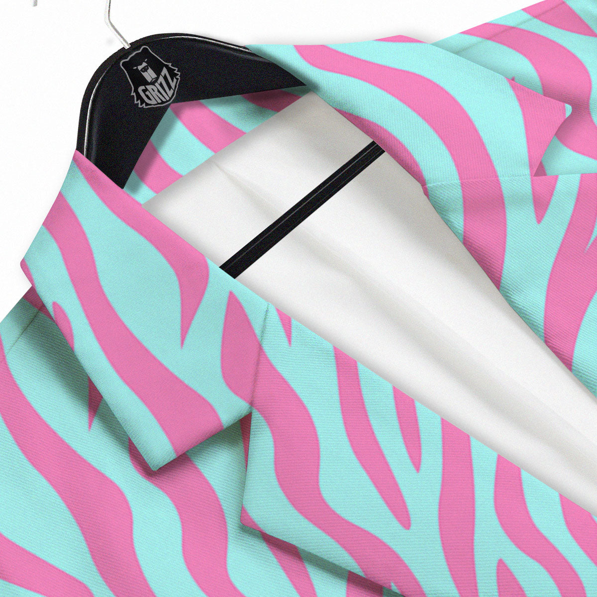 Zebra Stripes Blue And Pink Print Men's Sport Coat-grizzshop