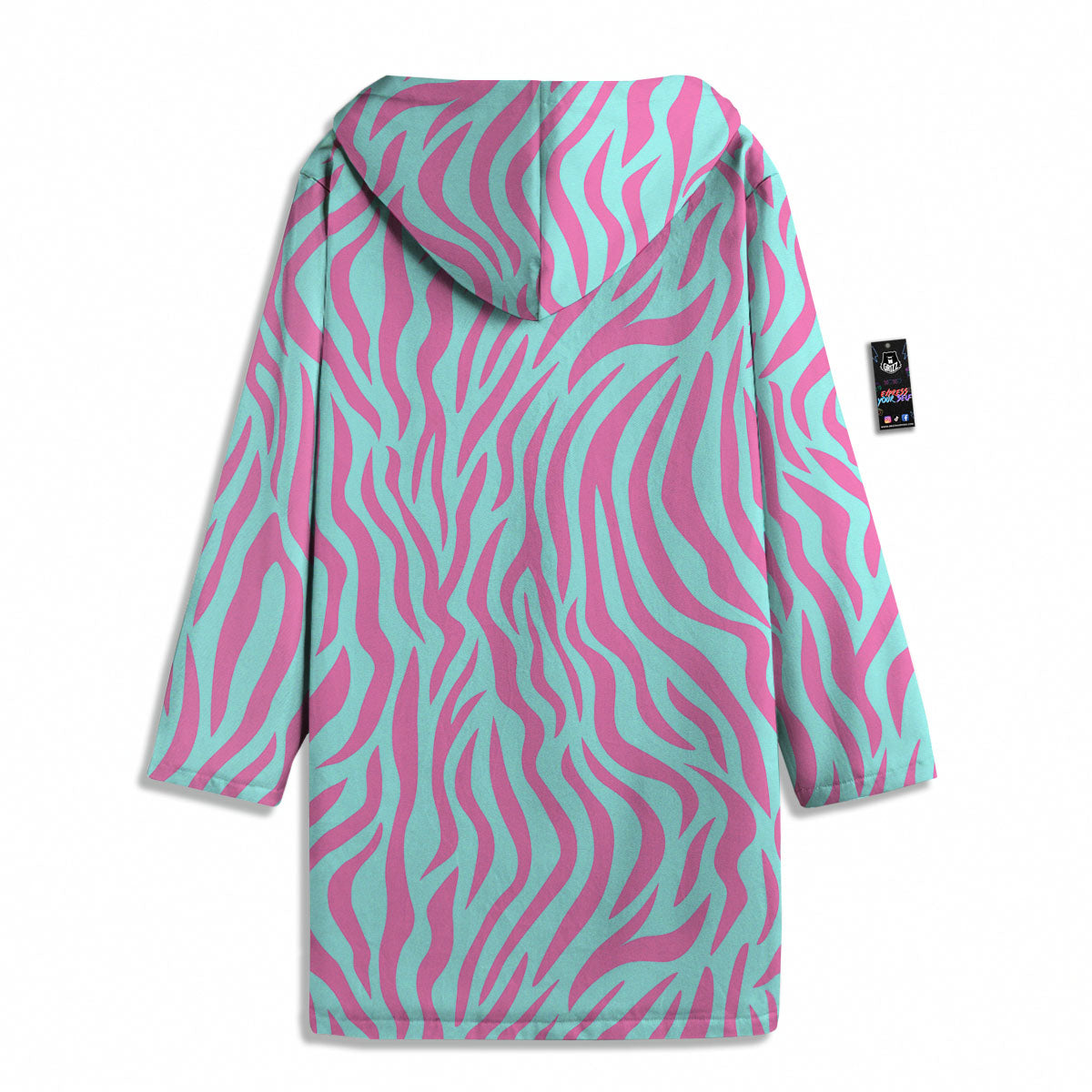 Zebra Stripes Blue And Pink Print Men's Windbreaker Jacket-grizzshop