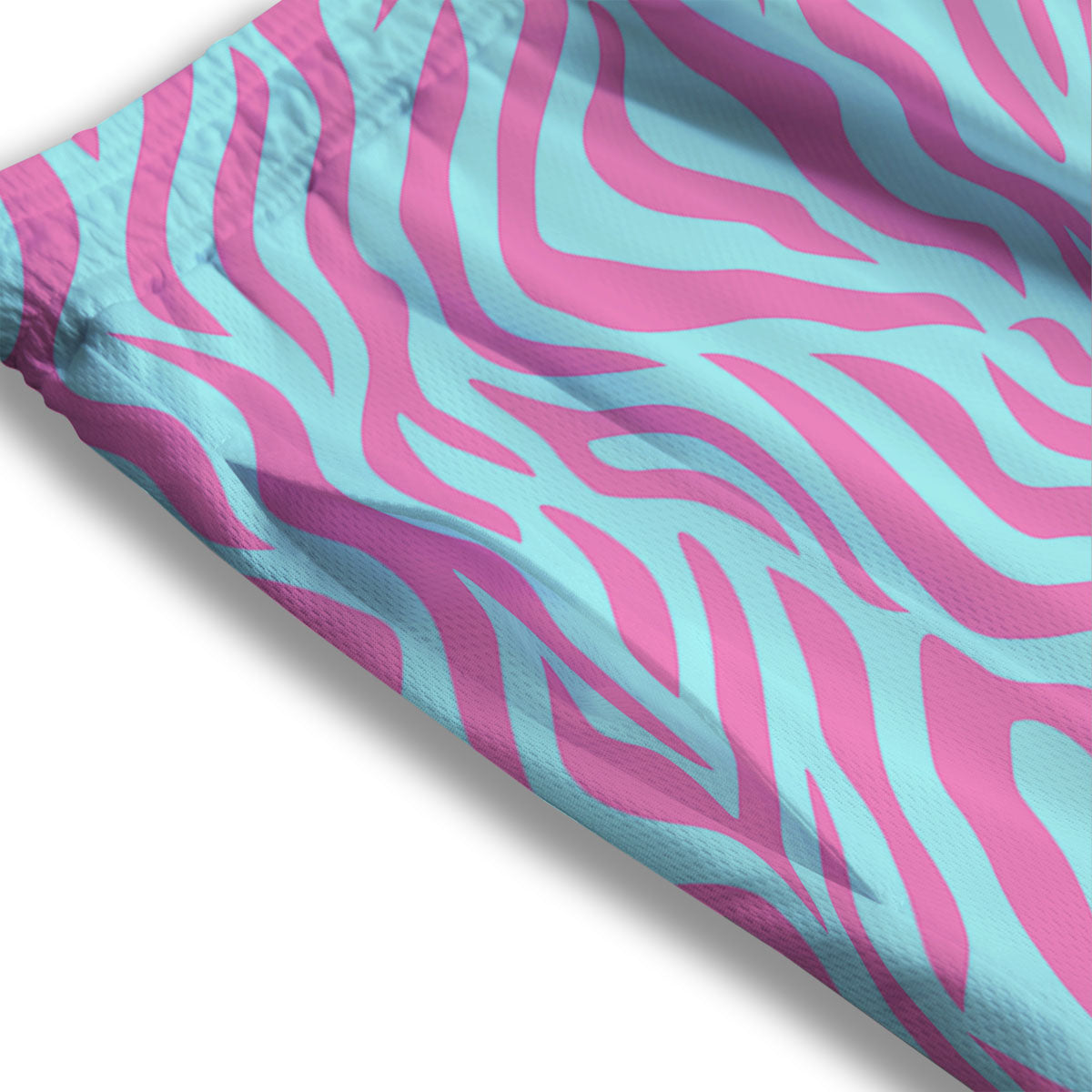 Zebra Stripes Blue And Pink Print Mesh Shorts