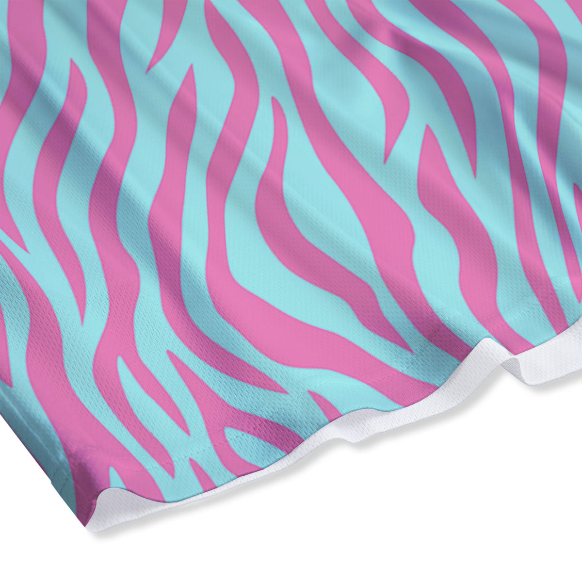 Zebra Stripes Blue And Pink Print Mesh Shorts