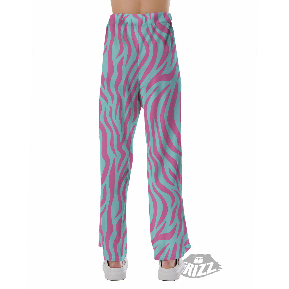 Zebra Stripes Blue And Pink Print Pajama Pants-grizzshop
