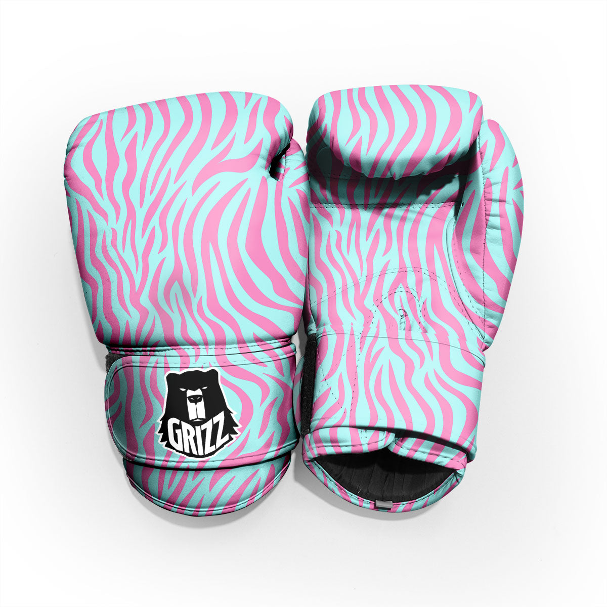Zebra Stripes Blue And Pink Print Pro Boxing Glove