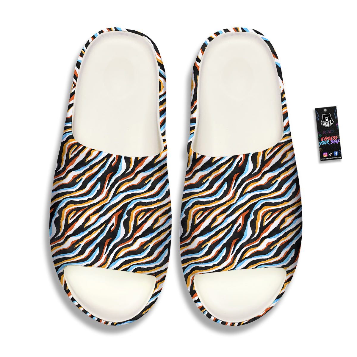 Zebra Abstract Print Pattern Sandals-grizzshop