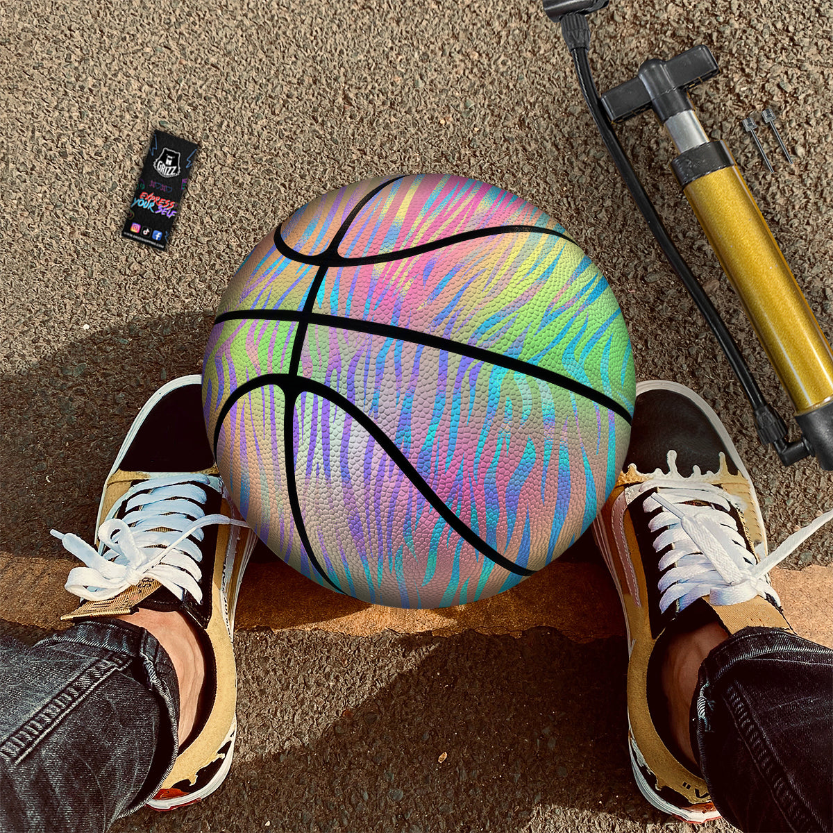 Zebra Pastel Print Pattern Basketball