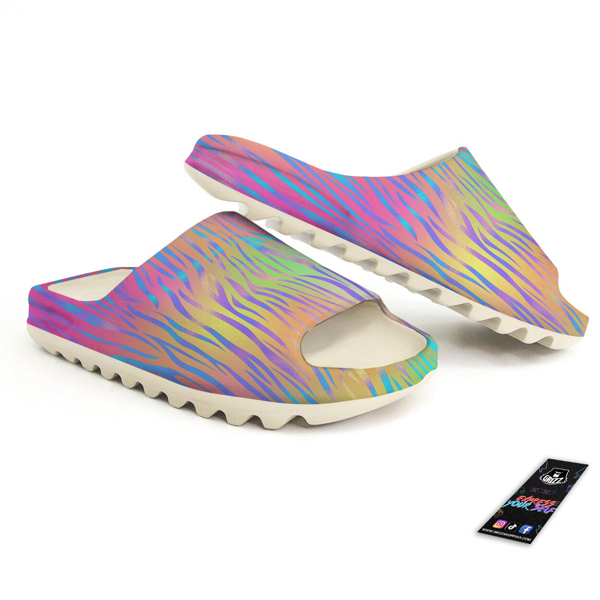 Zebra Pastel Print Pattern Sandals-grizzshop