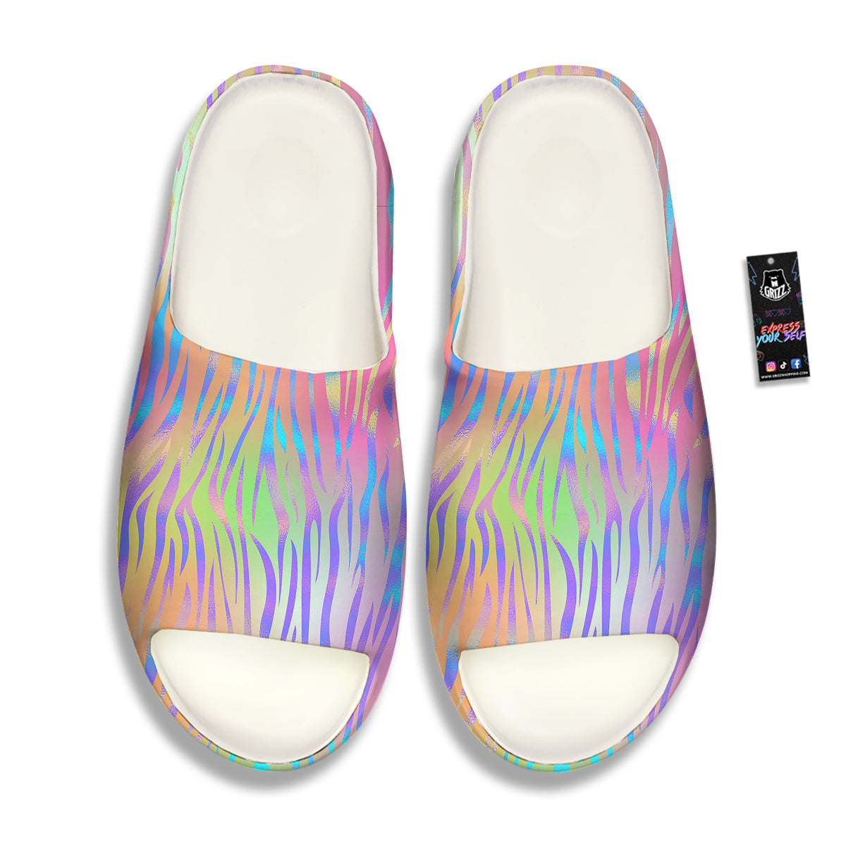 Zebra Pastel Print Pattern Sandals-grizzshop