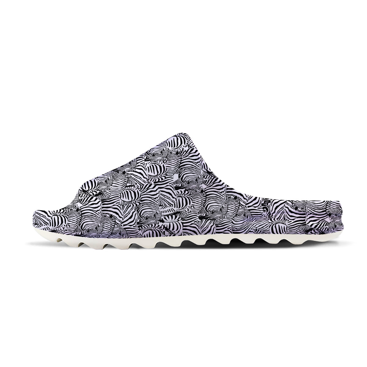 Zebra Striped Black And White Print Pattern Sandals-grizzshop