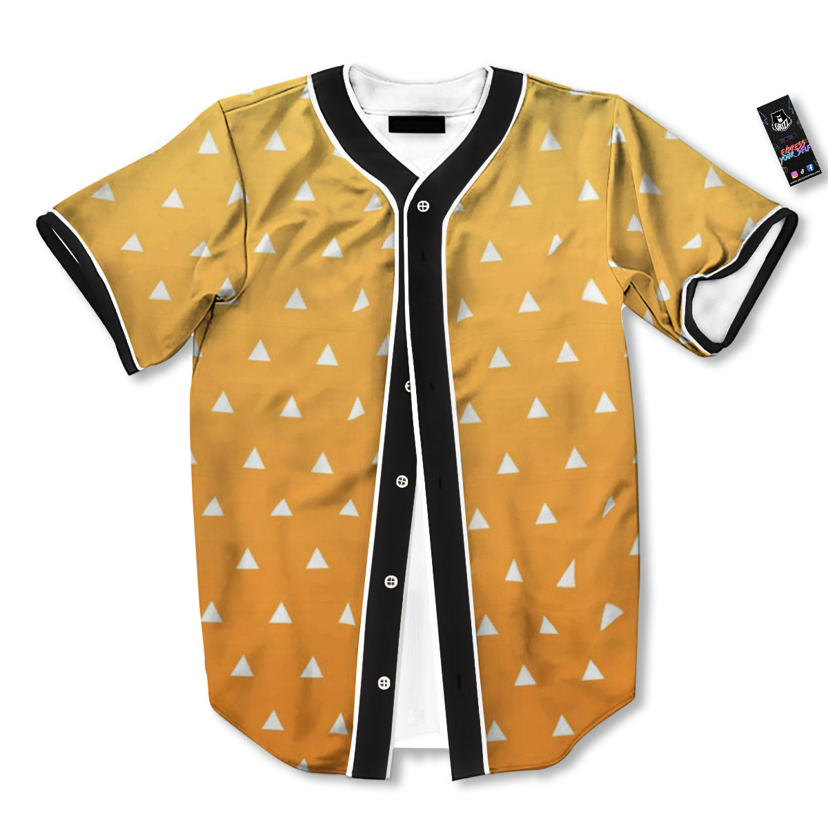 Zenitsu Print Pattern Baseball Jersey-grizzshop