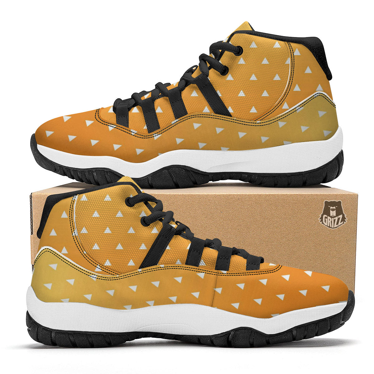 Zenitsu Print Pattern Black Bball Shoes-grizzshop