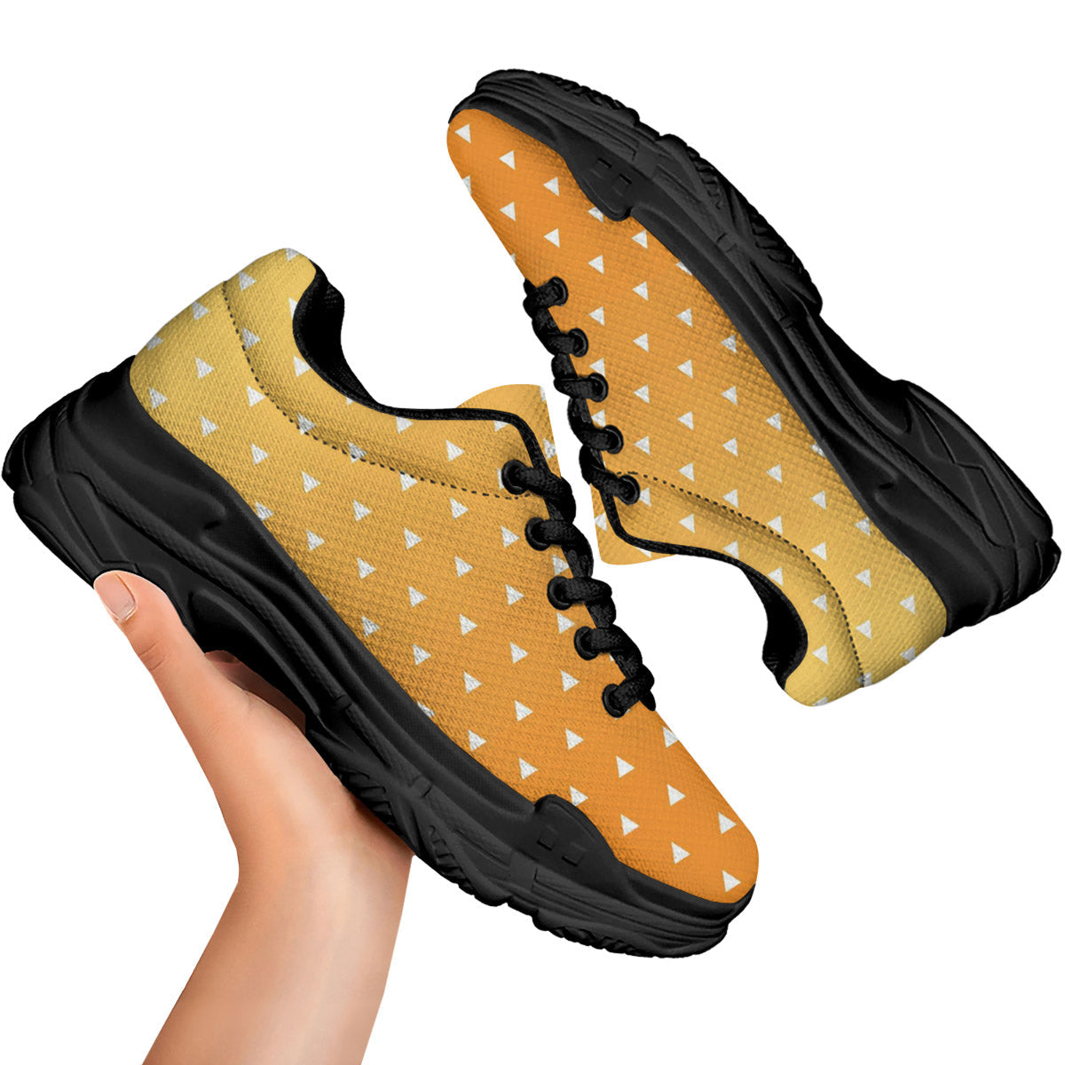 Zenitsu Print Pattern Black Chunky Shoes-grizzshop