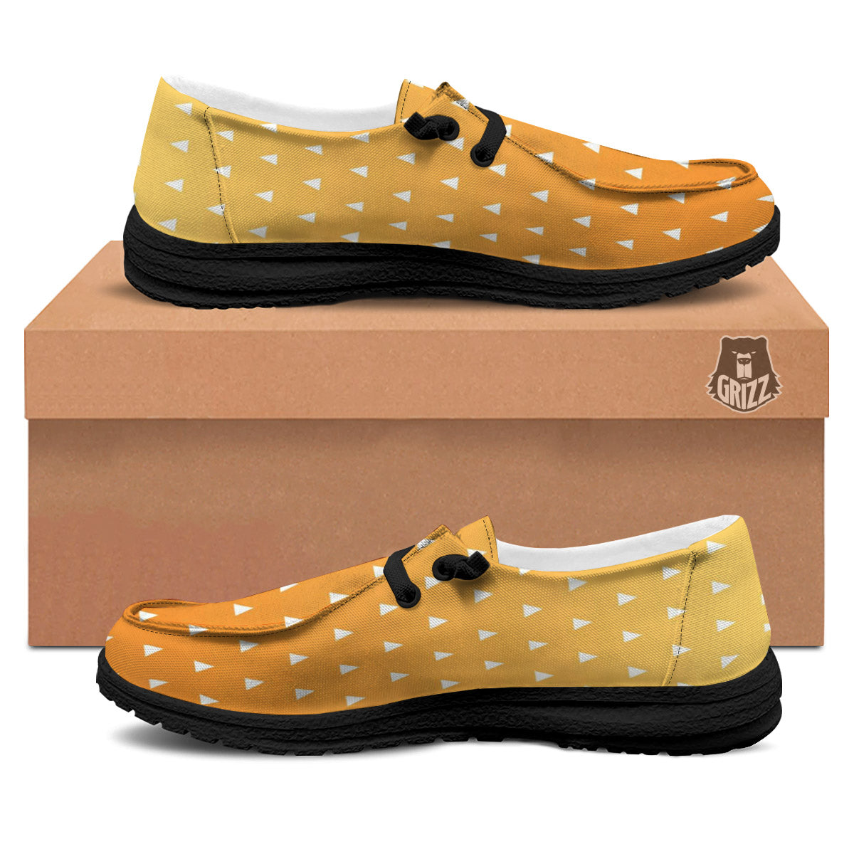 Zenitsu Print Pattern Black Loafers-grizzshop