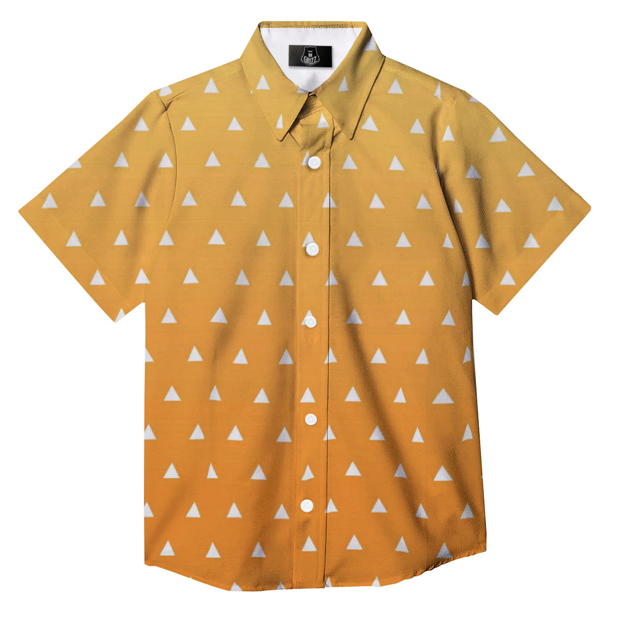 Zenitsu Print Pattern Button Up Shirt-grizzshop