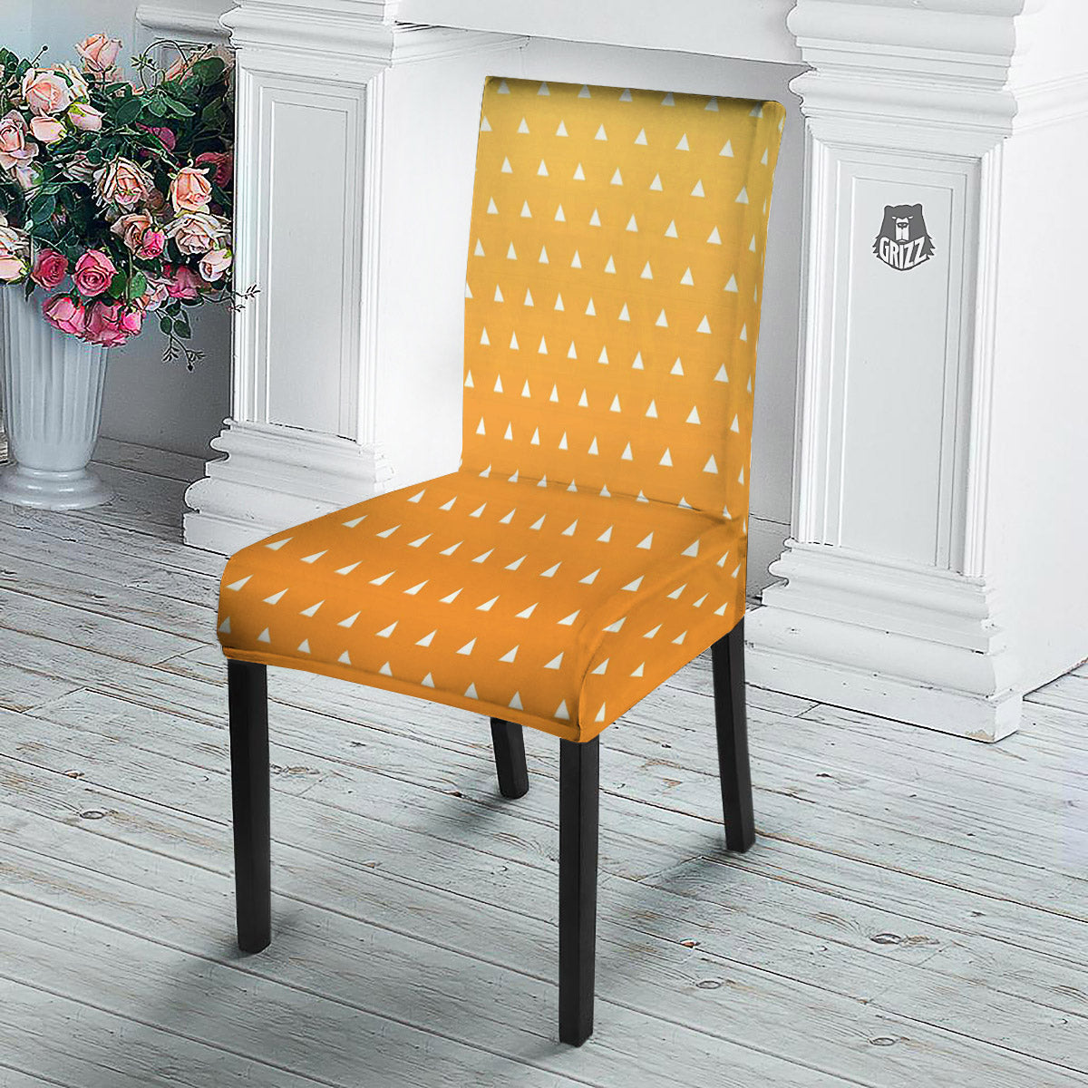 Zenitsu Print Pattern Dining Chair Slipcover-grizzshop
