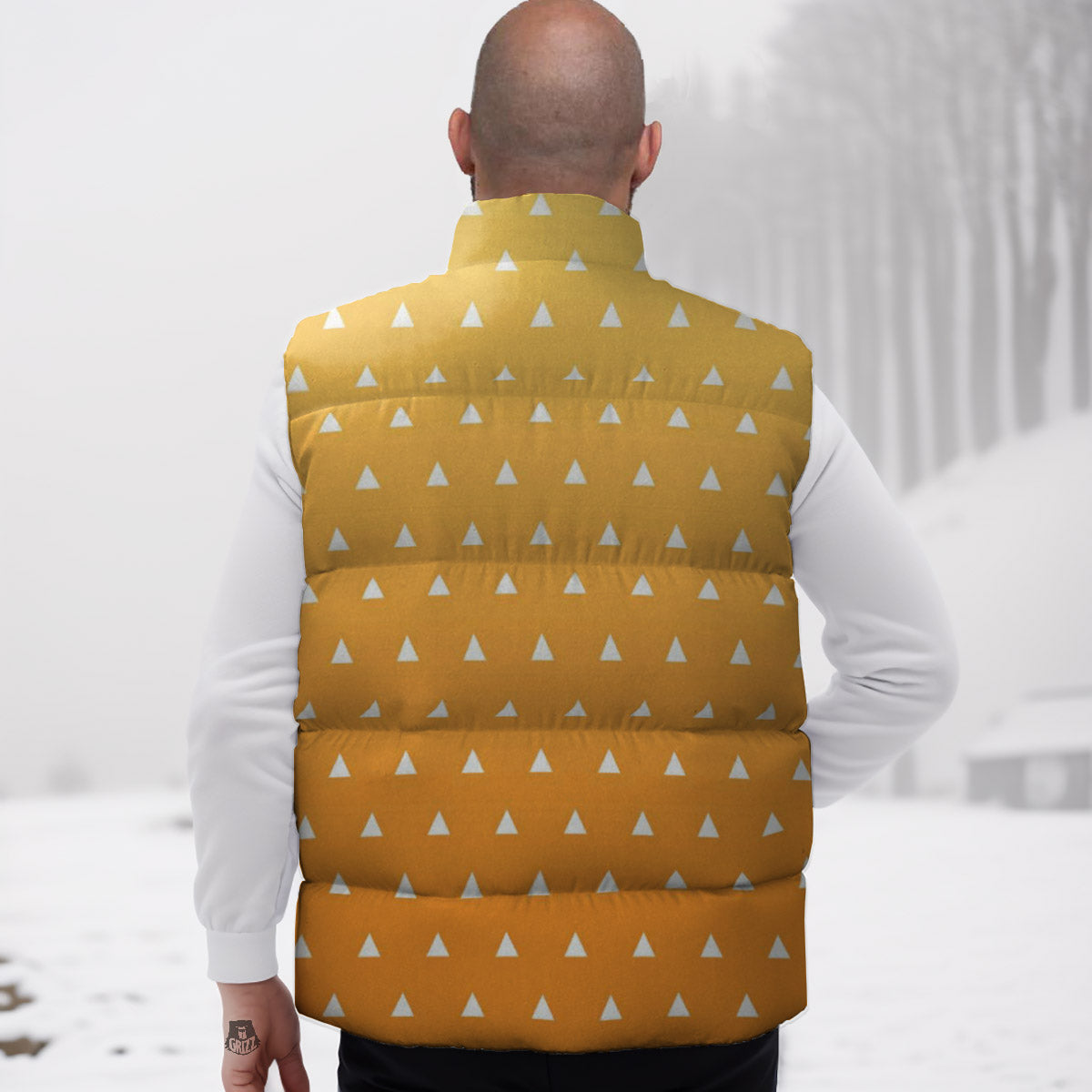 Zenitsu Print Pattern Down Vest-grizzshop