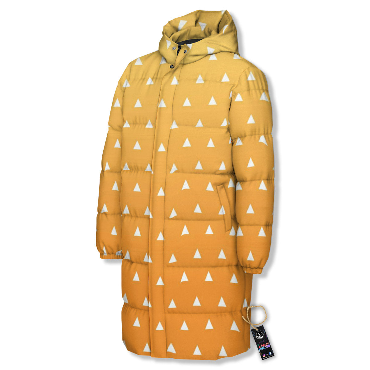 Zenitsu Print Pattern Long Down Jacket-grizzshop